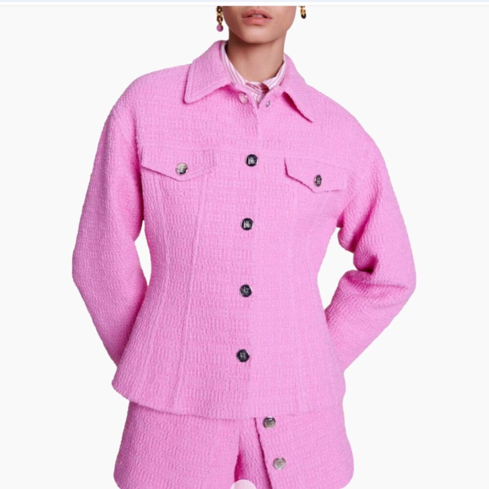 Maje Fitted Tweed Jacket and Shorts Set Size 8